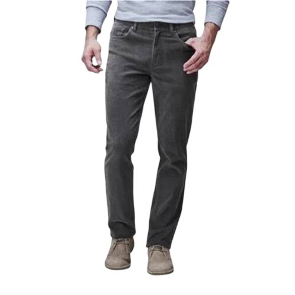 Copper & Oak Corduroy Pants Men 38x29 Charcoal Grey New Stretch Straight Leg